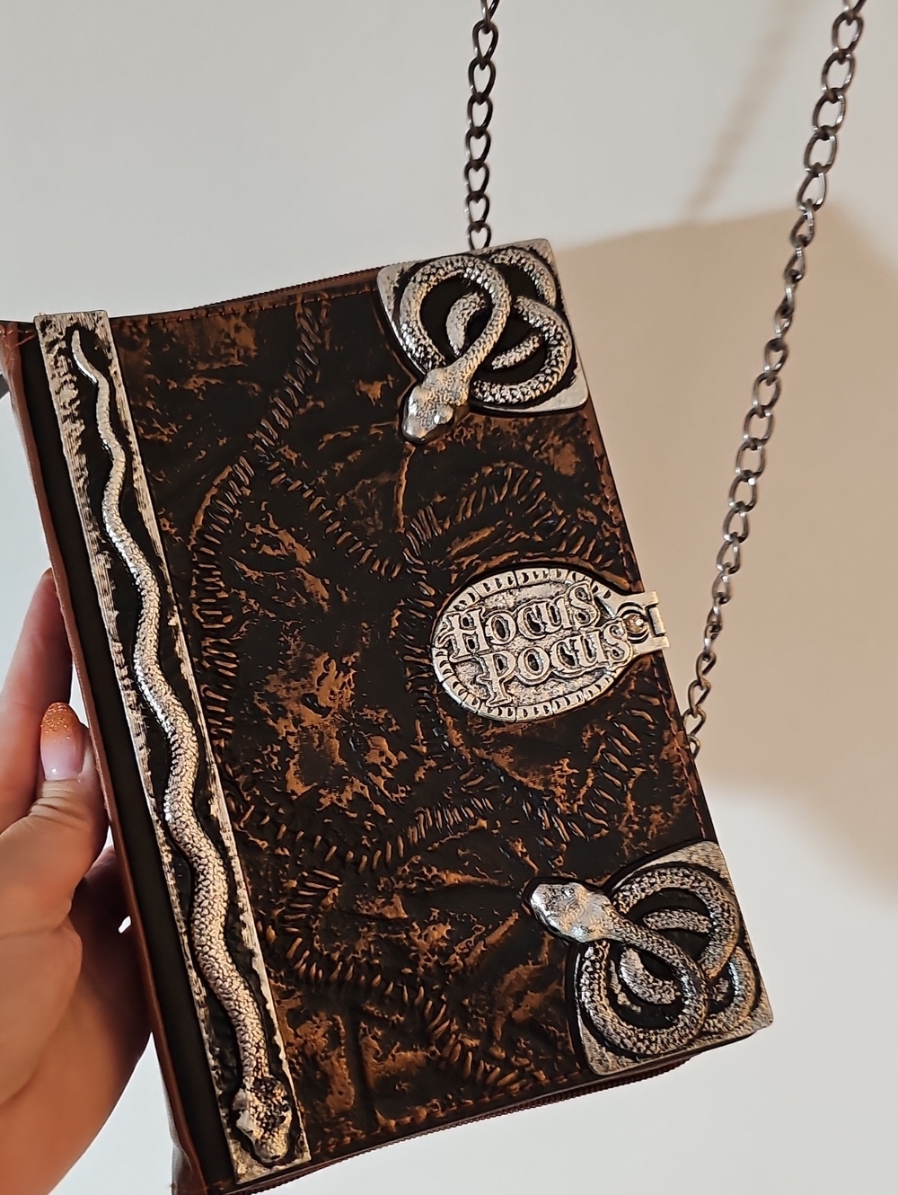 Book-Style Crossbody Bag in Black and Brown